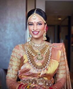 wedding gold long necklace design