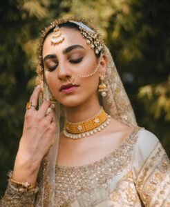 wedding gold long necklace design