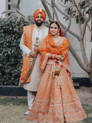 Orange Colour Dress For Couple